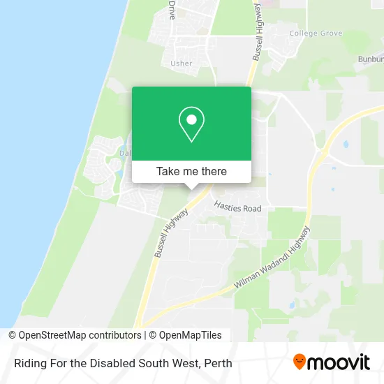 Mapa Riding For the Disabled South West