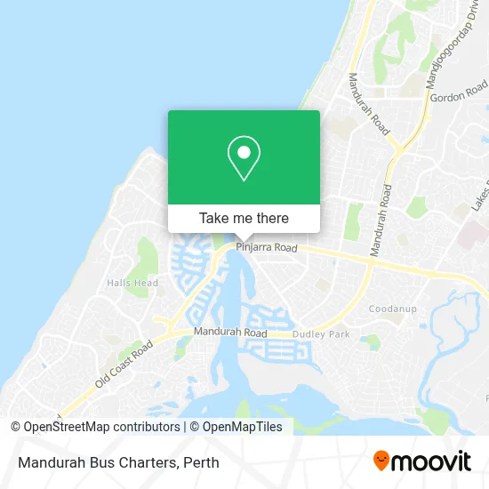 Mapa Mandurah Bus Charters