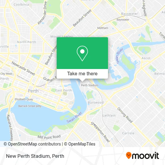 Mapa New Perth Stadium