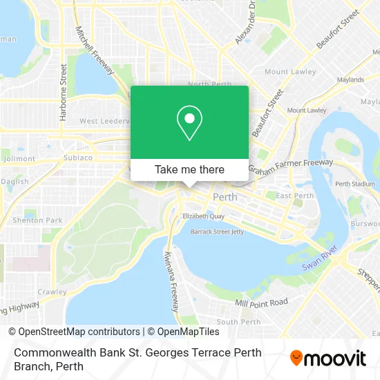 Mapa Commonwealth Bank St. Georges Terrace Perth Branch