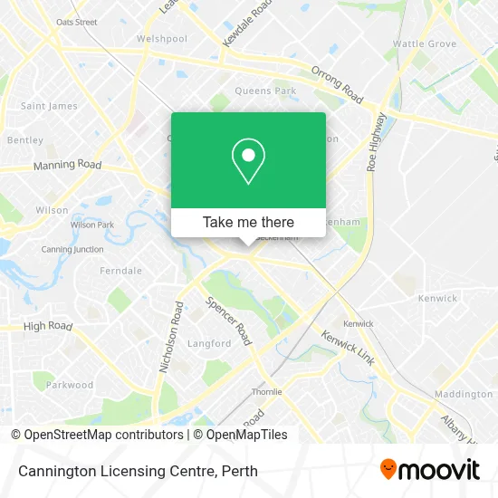 Mapa Cannington Licensing Centre