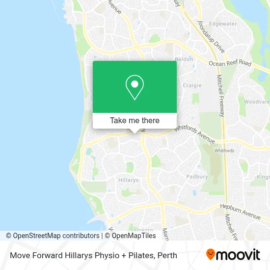 Mapa Move Forward Hillarys Physio + Pilates