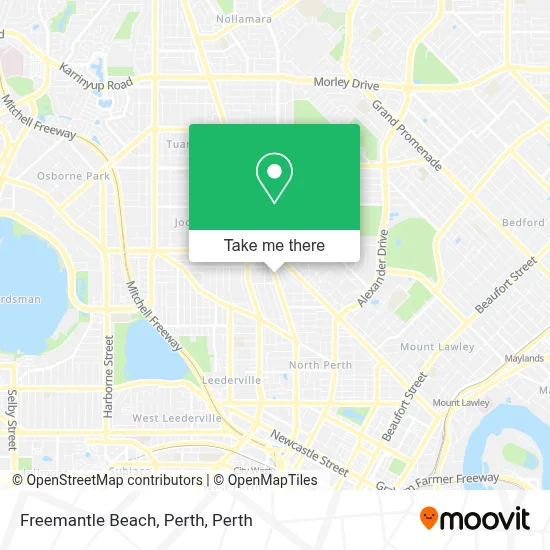 Mapa Freemantle Beach, Perth