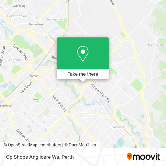 Mapa Op Shops Anglicare Wa