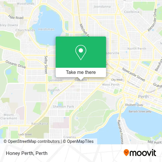 Mapa Honey Perth