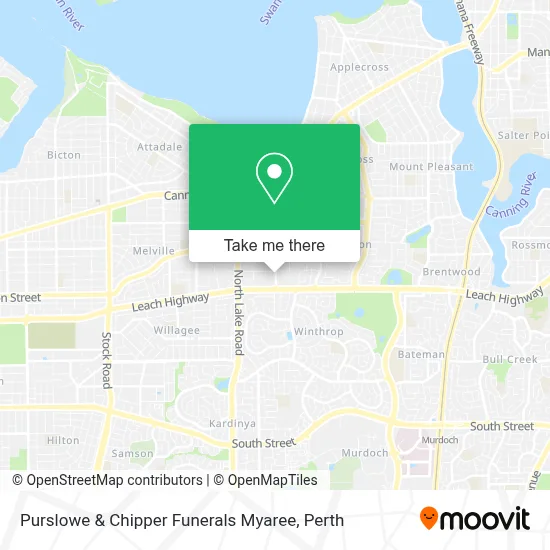 Mapa Purslowe & Chipper Funerals Myaree
