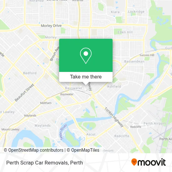 Mapa Perth Scrap Car Removals