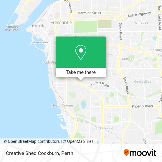 Mapa Creative Shed Cockburn