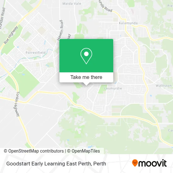 Mapa Goodstart Early Learning East Perth