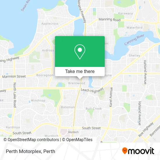 Perth Motorplex map