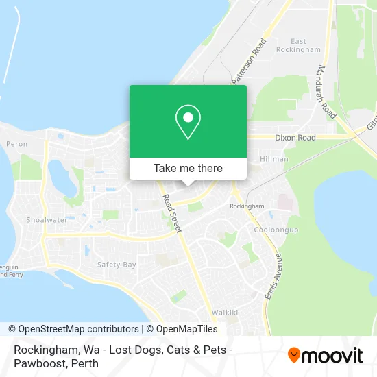 Mapa Rockingham, Wa - Lost Dogs, Cats & Pets - Pawboost