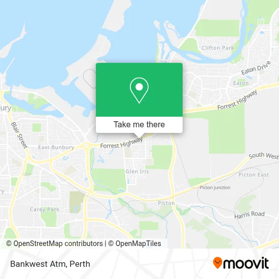 Mapa Bankwest Atm