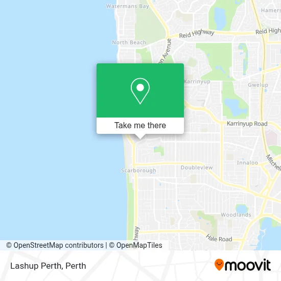 Mapa Lashup Perth