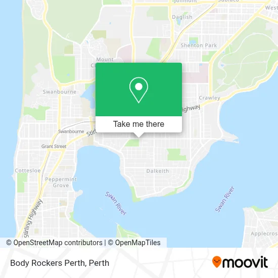 Mapa Body Rockers Perth
