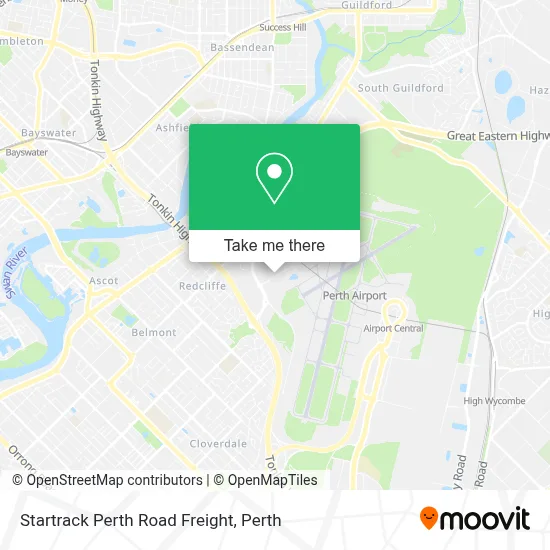 Mapa Startrack Perth Road Freight