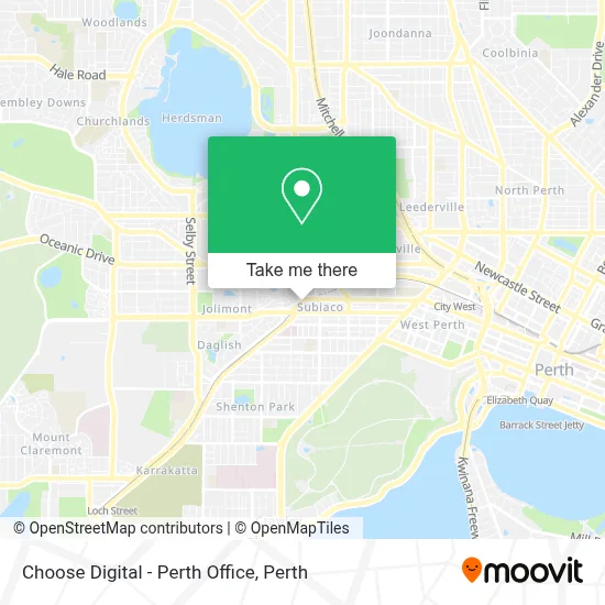 Mapa Choose Digital - Perth Office