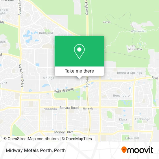 Mapa Midway Metals Perth