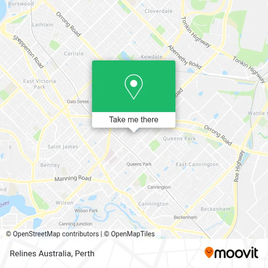 Mapa Relines Australia