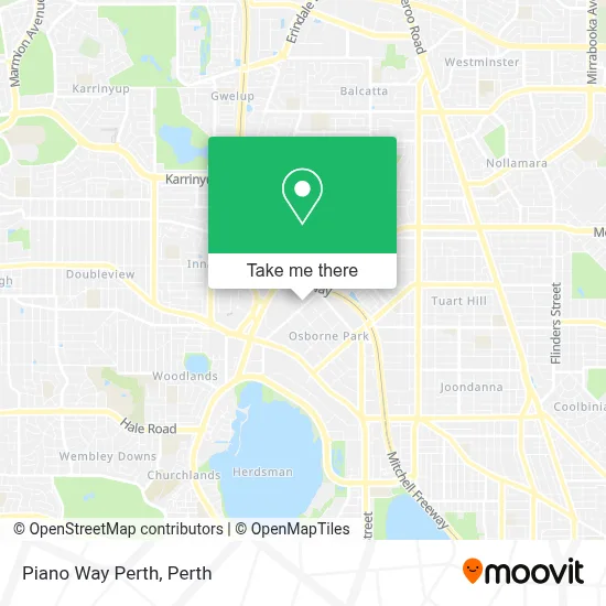 Mapa Piano Way Perth