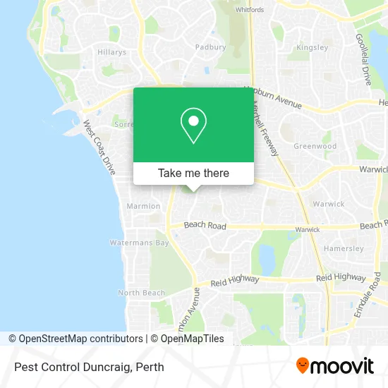 Mapa Pest Control Duncraig