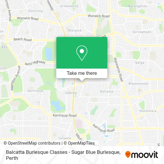 Balcatta Burlesque Classes - Sugar Blue Burlesque map