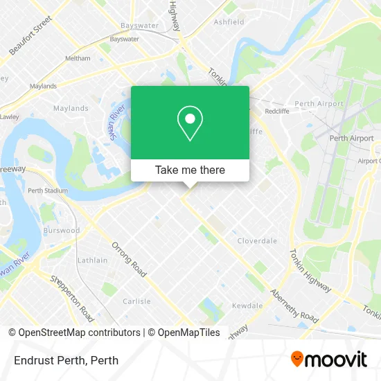 Mapa Endrust Perth