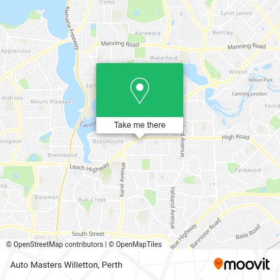 Mapa Auto Masters Willetton