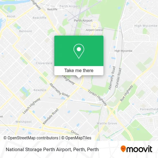 Mapa National Storage Perth Airport, Perth