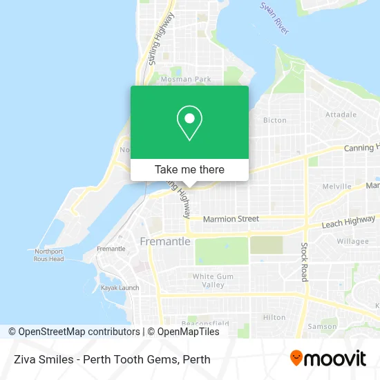 Mapa Ziva Smiles - Perth Tooth Gems