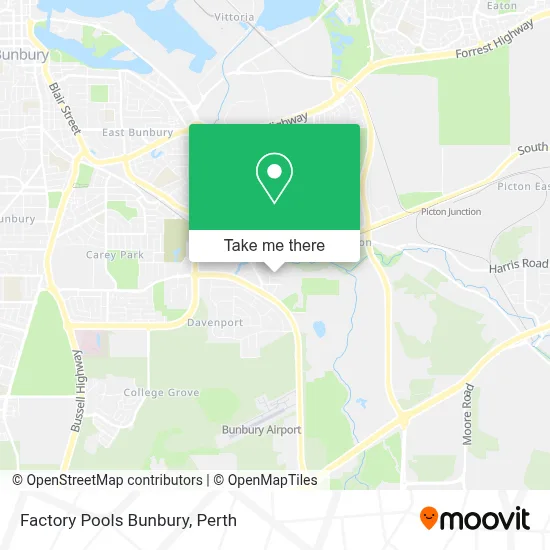Mapa Factory Pools Bunbury