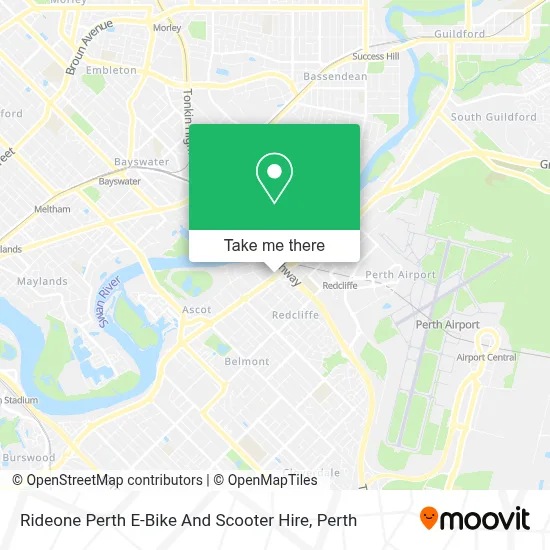 Rideone Perth E-Bike And Scooter Hire map