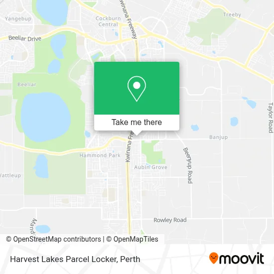 Mapa Harvest Lakes Parcel Locker