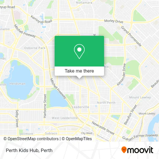 Perth Kids Hub map