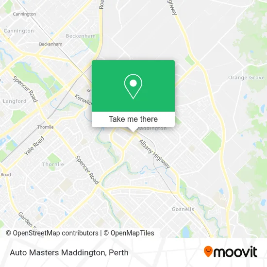 Mapa Auto Masters Maddington