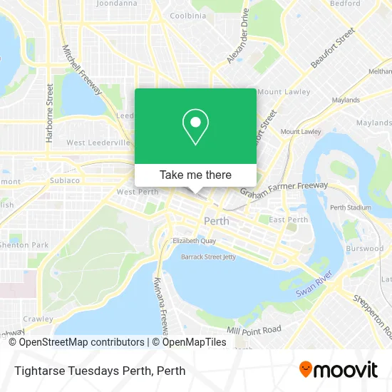 Mapa Tightarse Tuesdays Perth
