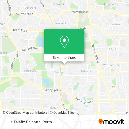 Mapa Hills Telefix Balcatta