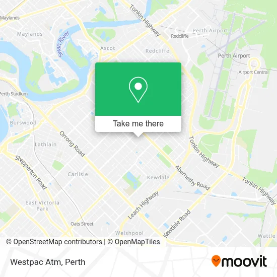 Mapa Westpac Atm