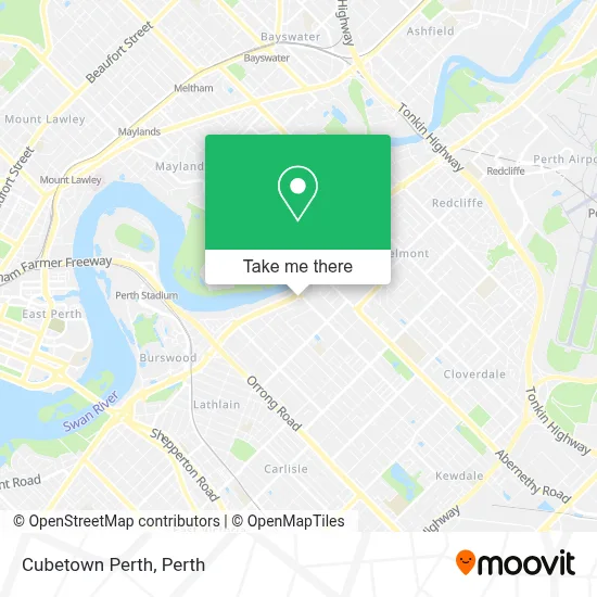 Mapa Cubetown Perth