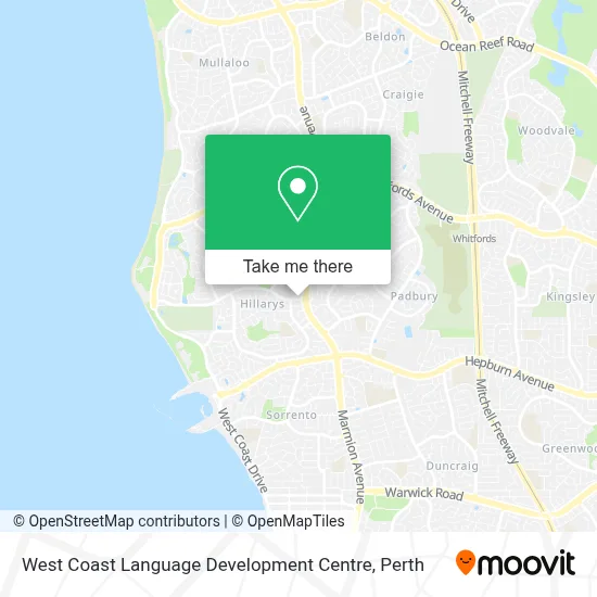 Mapa West Coast Language Development Centre