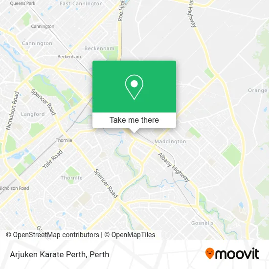 Mapa Arjuken Karate Perth