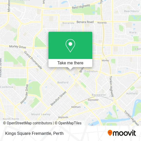 Mapa Kings Square Fremantle
