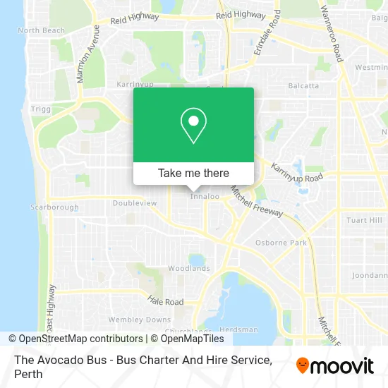 The Avocado Bus - Bus Charter And Hire Service map