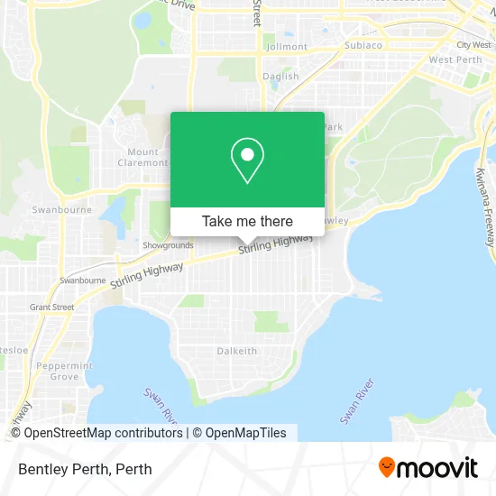 Bentley Perth map