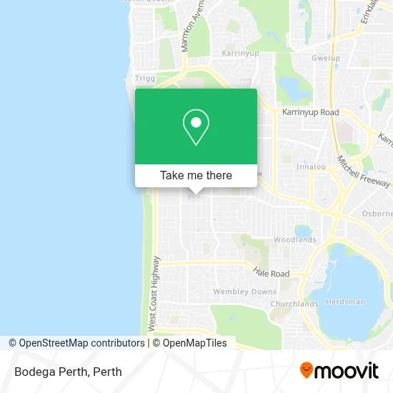 Bodega Perth map