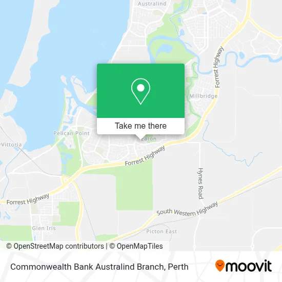 Mapa Commonwealth Bank Australind Branch