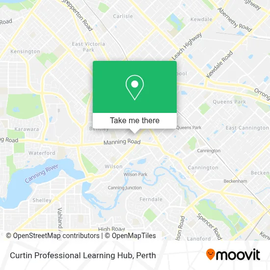 Curtin Professional Learning Hub map