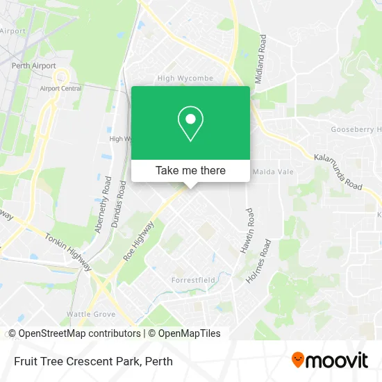Mapa Fruit Tree Crescent Park