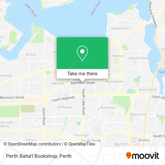 Mapa Perth Baha'I Bookshop