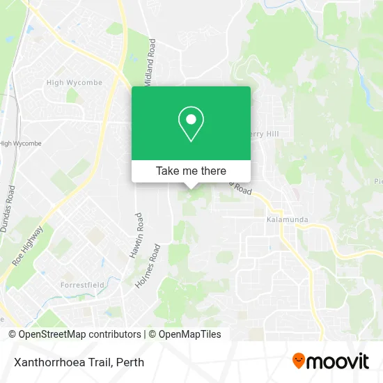 Mapa Xanthorrhoea Trail