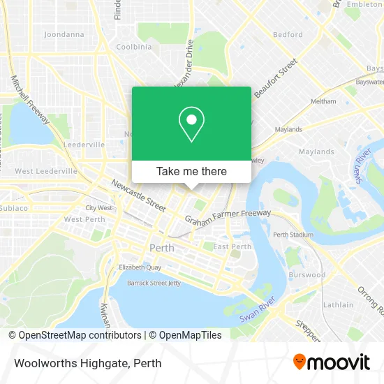 Mapa Woolworths Highgate
